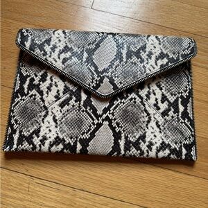 Rebecca Minkoff Structured Snakeskin Envelope Clutch